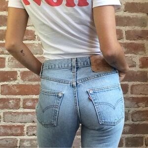LEVI’S VTG 501 Made in USA Button Fly Straight Leg Jeans Light Wash Vintage